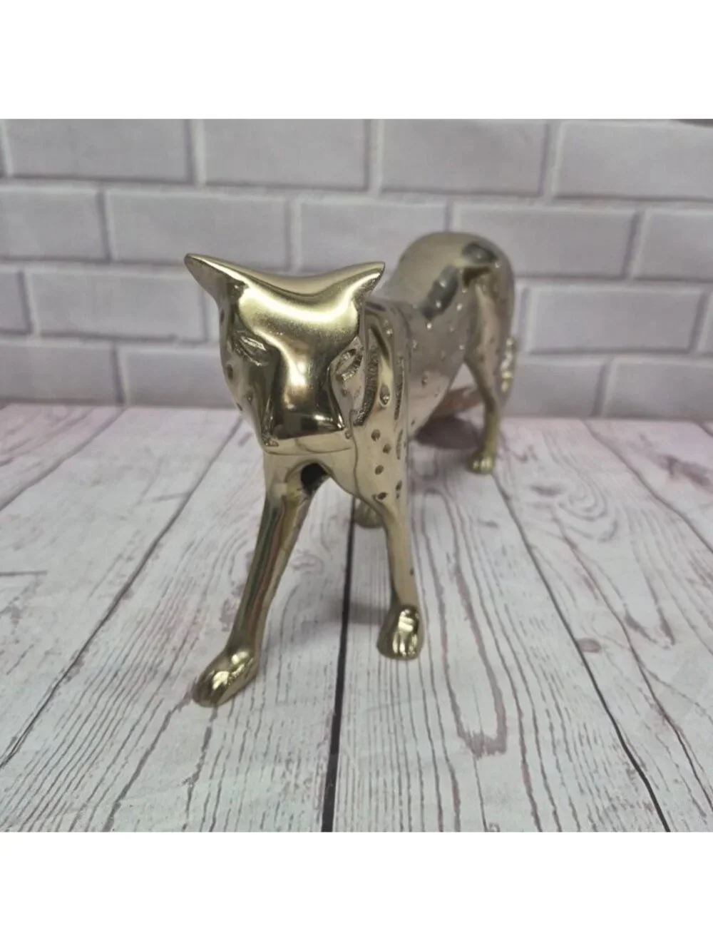 Brass Leopard 12” Figurine Animal Statue Table Office Home Decoration~India New‎